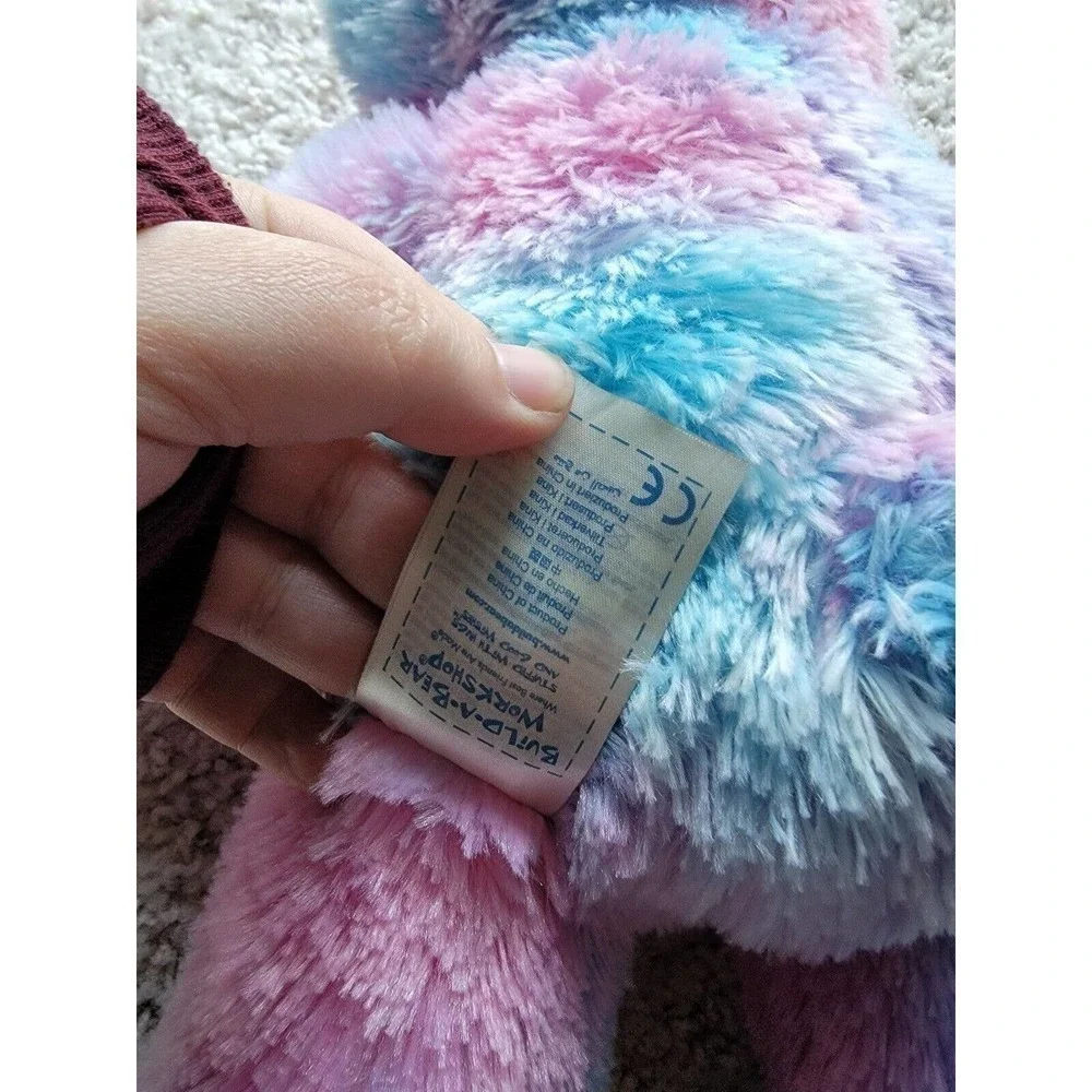 Build A Bear Furever Endless Hearts Tie-Dye Pink Blue Purple Plush Heart On Foot